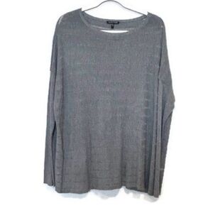 Eileen Fisher Made of Italian Yarn Gray Long Sleeve Sweater Size Large